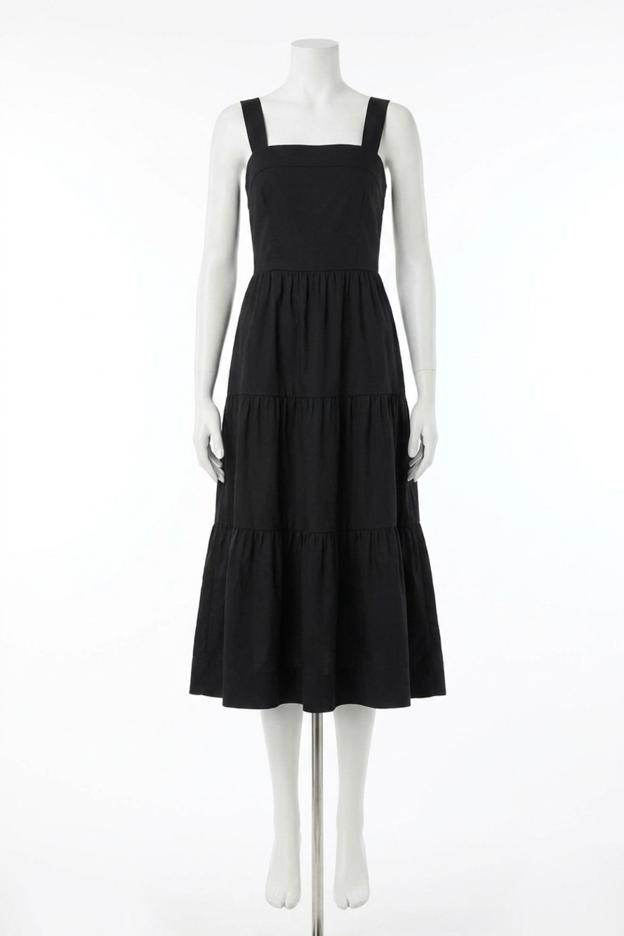 NEW ALICE + OLIVIA saige midi dress in black
